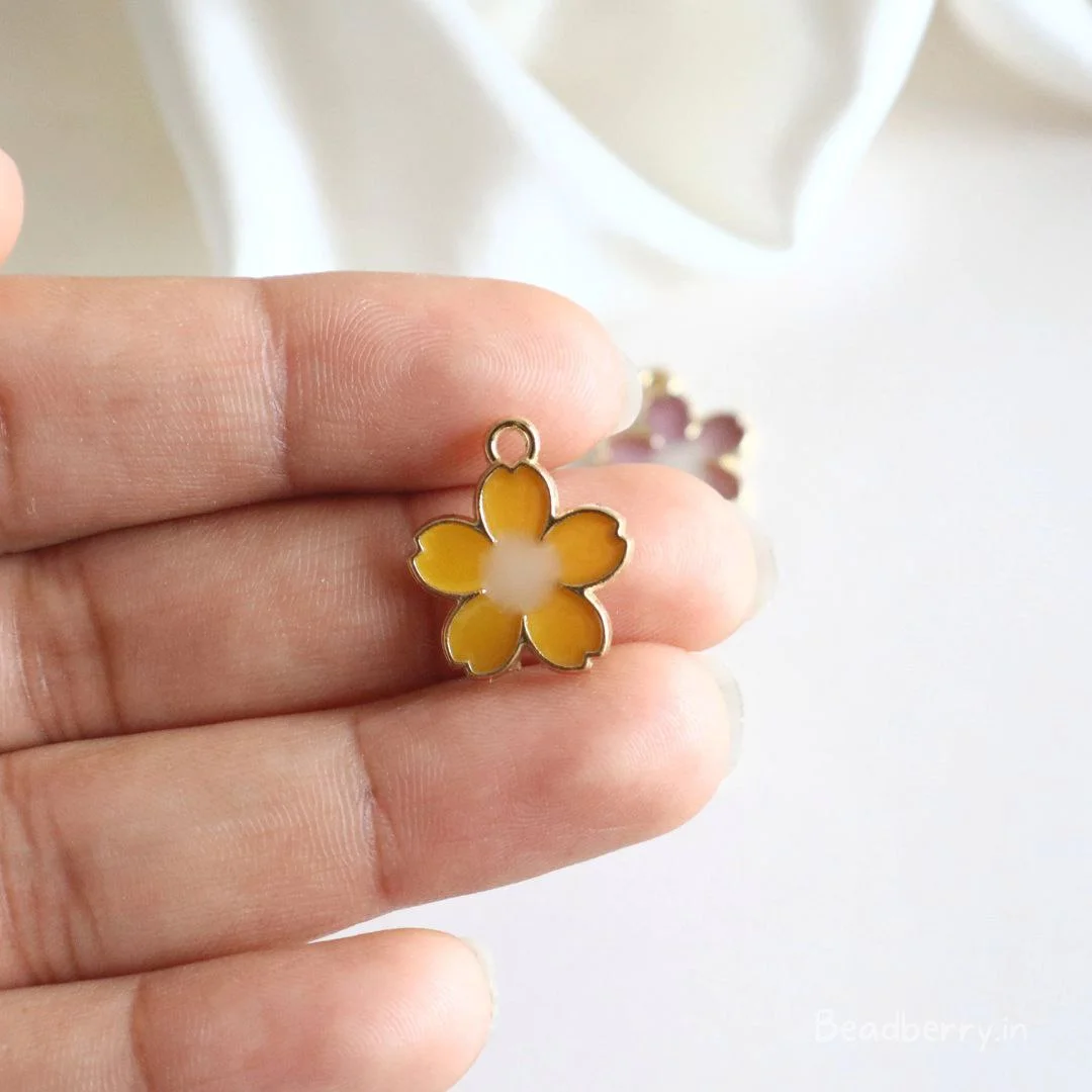 Yellow Flower Charms