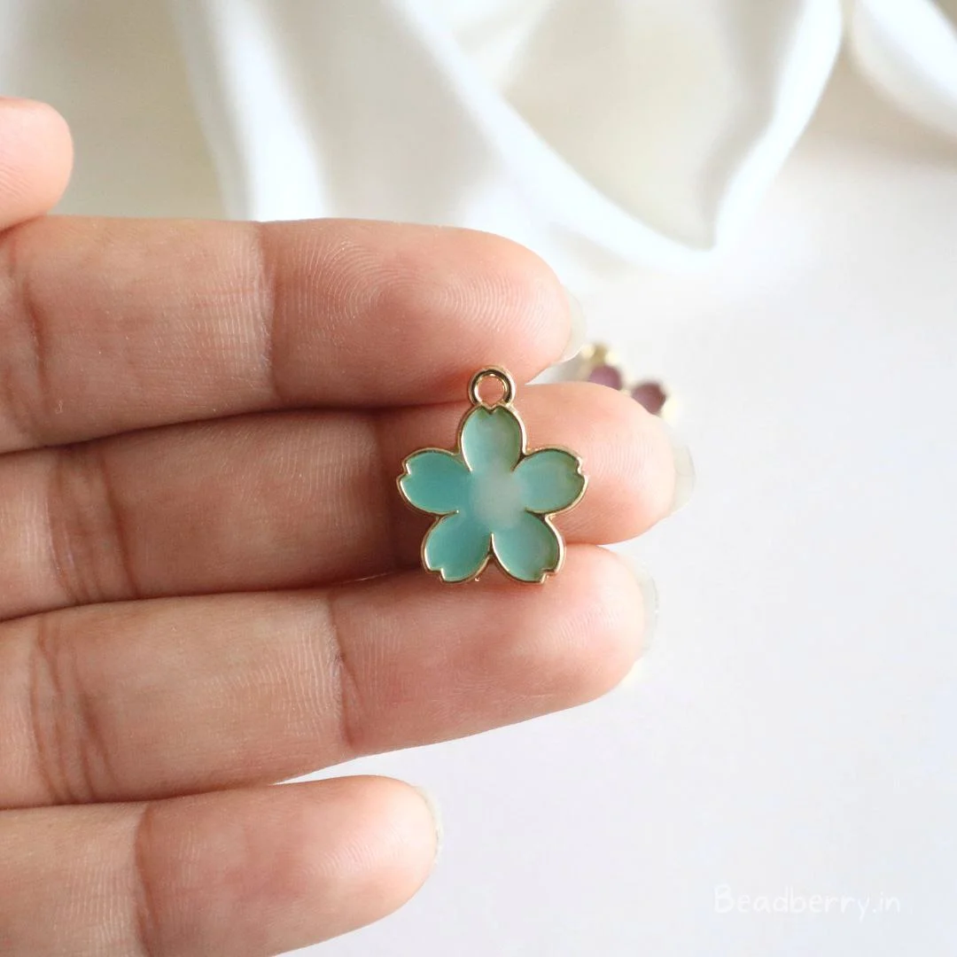 Aqua Flower Charms