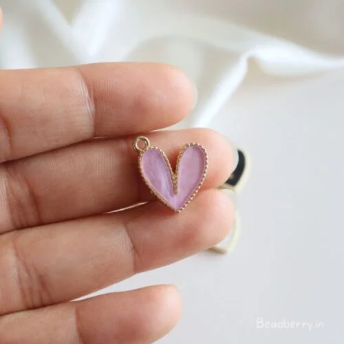 Lavender Heart Charm