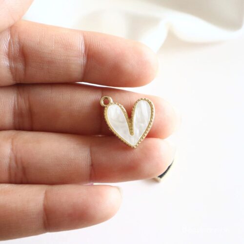 White Heart Charm