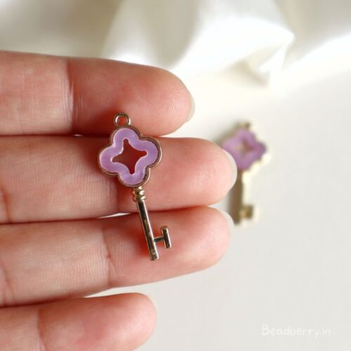 Lavender Key Charm