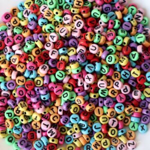 Colorful Round Alphabet Acrylic Beads
