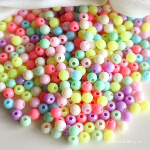 Pastel Round Acrylic Beads