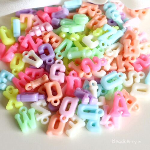 Pastel Alphabet Acrylic Charms