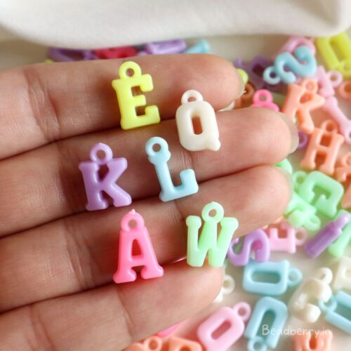 Pastel Alphabet Acrylic Charms