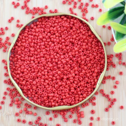 Red Seed Beads | Size-8.0 (3mm) | 10gm