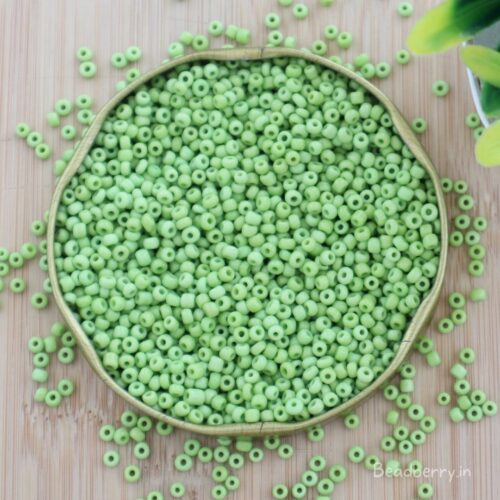 Green Seed Beads | Size-8.0 (3mm) | 10gm