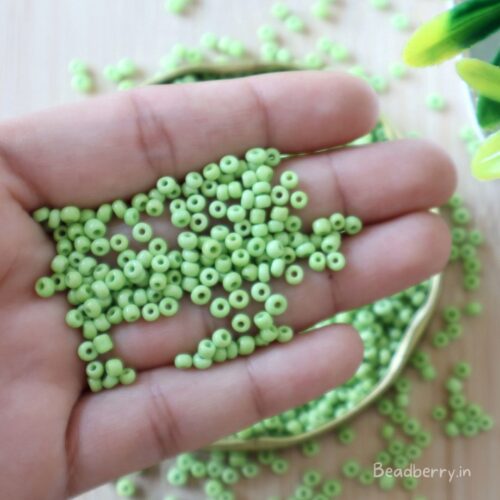 Green Seed Beads | Size-8.0 (3mm) | 10gm