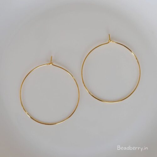 Golden Plain Earring Hoops- 5 Pairs