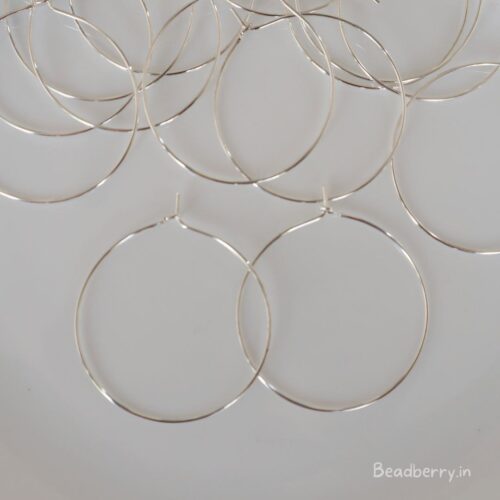 Silver Plain Earring Hoops- 5 Pairs | Size: 3.5cm