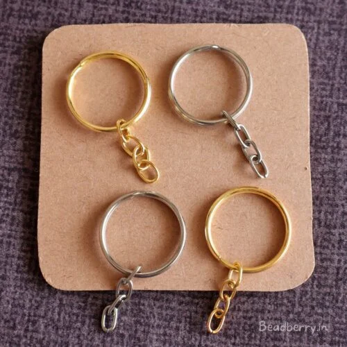 Silver Keyring With Chain- Pack Of 5