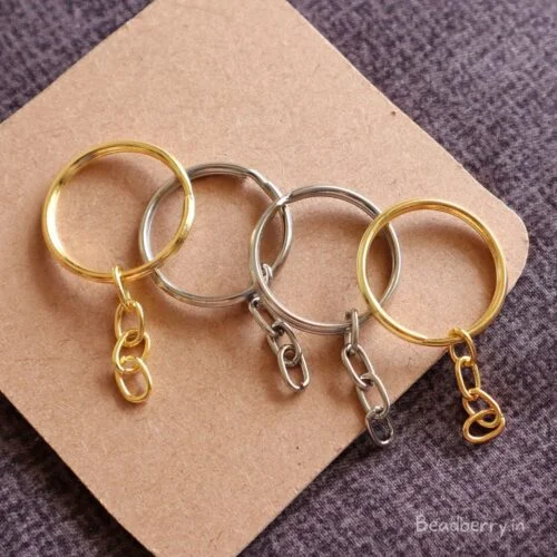 Silver Keyring With Chain- Pack Of 5