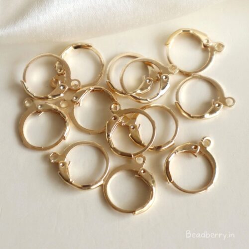 Golden Round Lever Earring Hoops- 10 Pairs