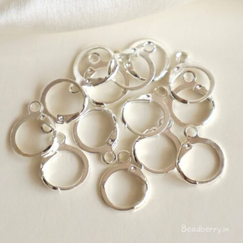 Silver Round Lever Earring Hoops