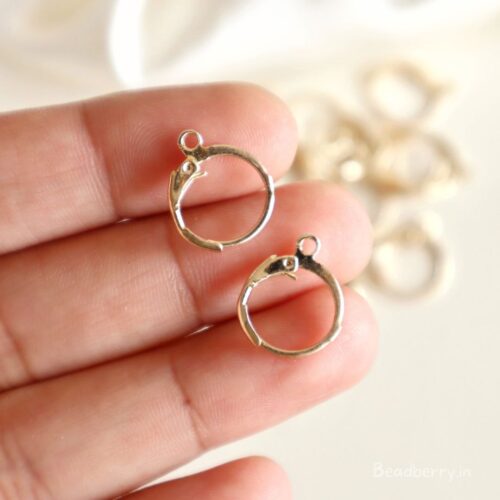 Golden Round Lever Earring Hoops- 10 Pairs