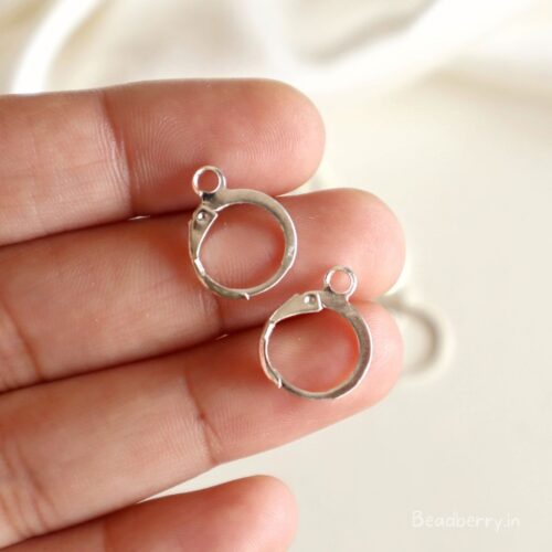 Silver Round Lever Earring Hoops