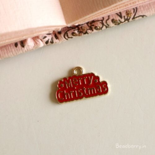 Merry Christmas Charm/Pendant- Red