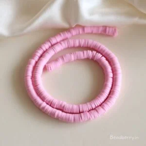 Pink Polymer Clay Fimo Beads-1 String