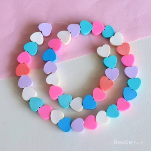 Heart Polymer Fimo Beads | 1 String- 40 Pcs