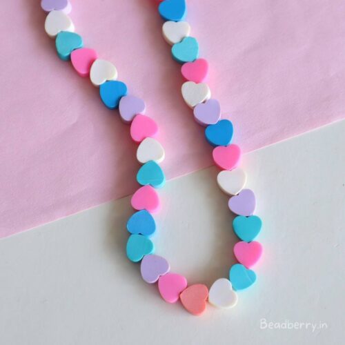 Heart Polymer Fimo Beads | 1 String- 40 Pcs