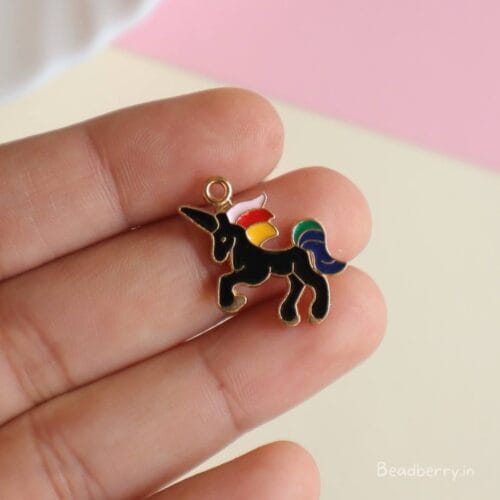 Enamel Alloy Unicorn Charms