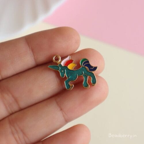 Enamel Alloy Unicorn Charms