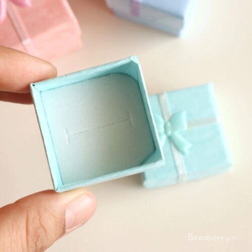 Pastel Green Color Ring Box | Size: 4X4X3cm | Paper Ring Box