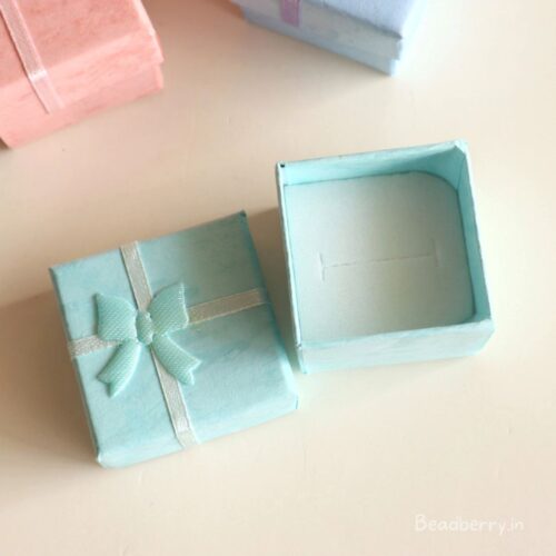 Pastel Green Color Ring Box | Size: 4X4X3cm | Paper Ring Box