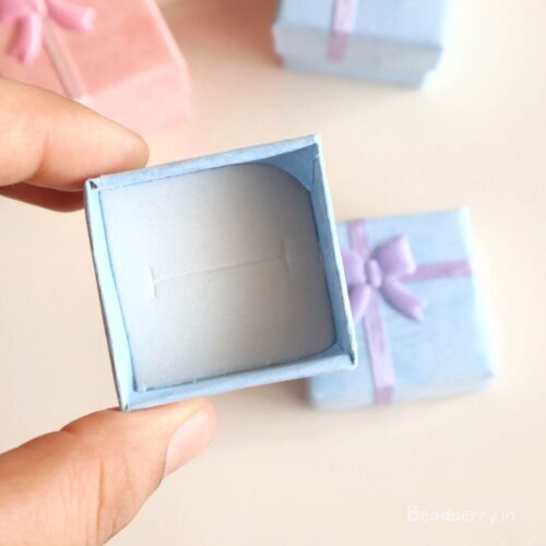 Blue Color Ring Box | Size: 4X4X3cm | Paper Ring Box