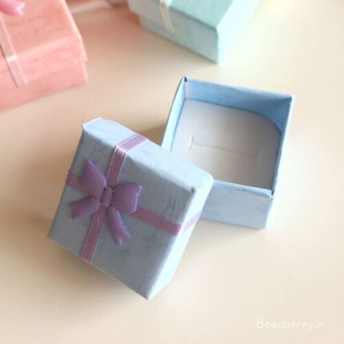 Blue Color Ring Box | Size: 4X4X3cm | Paper Ring Box