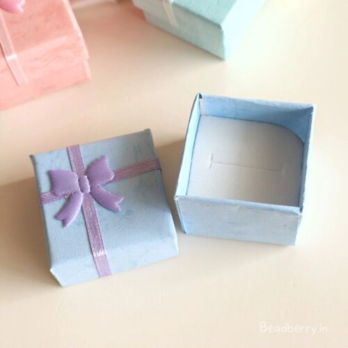 Blue Color Ring Box | Size: 4X4X3cm | Paper Ring Box