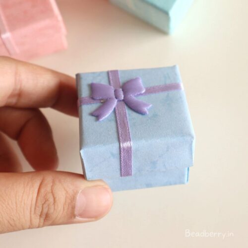 Blue Color Ring Box | Size: 4X4X3cm | Paper Ring Box