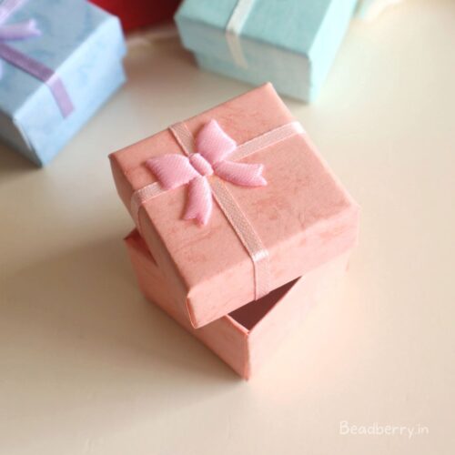 Peach Color Ring Box | Size: 4X4X3cm | Paper Ring Box