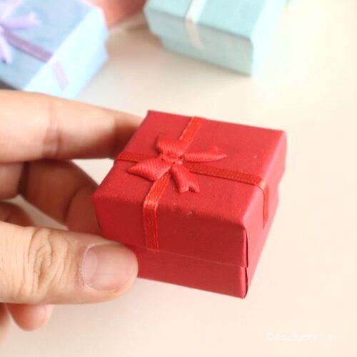 Red Color Ring Box | Size: 4X4X3cm | Paper Ring Box