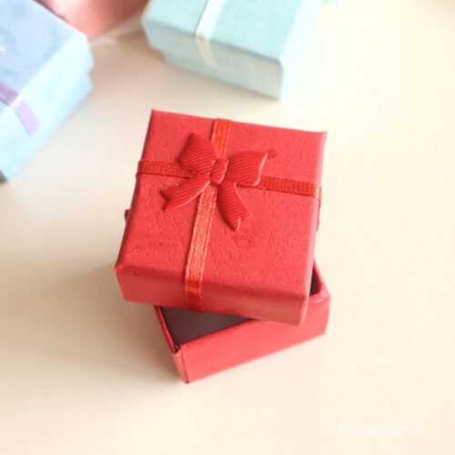 Red Color Ring Box | Size: 4X4X3cm | Paper Ring Box