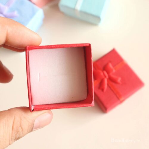 Red Color Ring Box | Size: 4X4X3cm | Paper Ring Box