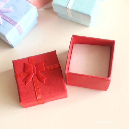 Red Color Ring Box | Size: 4X4X3cm | Paper Ring Box