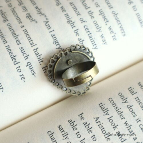 Antique Heart Adjustable Ring Bezel