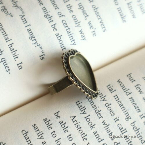 Antique Heart Adjustable Ring Bezel