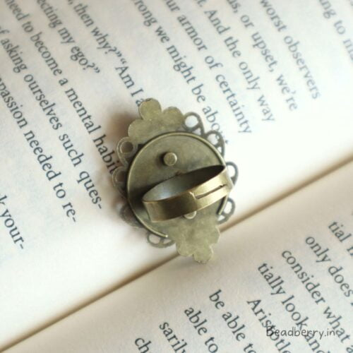 Antique Flower Adjustable Ring Bezel