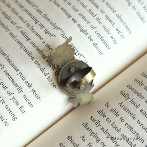 Antique Owl Adjustable Ring Bezel