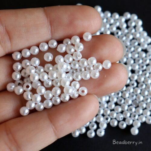 White Pearl Beads | Size: 4mm | Pack of 10gm