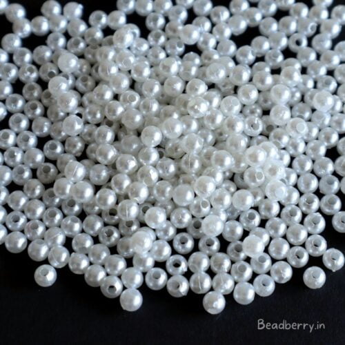 White Pearl Beads | Size: 4mm | Pack of 10gm