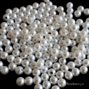 White Pearl Beads | Size: 6mm | Pack of 20gm