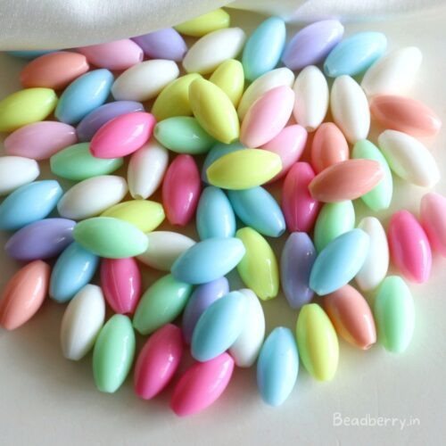 Pastel Oval Shape Acrylic Beads-20gm