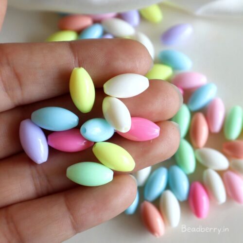 Pastel Oval Shape Acrylic Beads-20gm