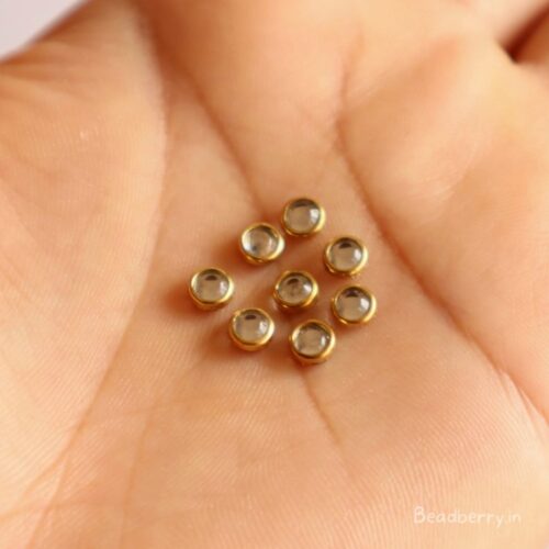 Kundan Stones-Round Shape | Size: 4mm | Pack Of 10gms