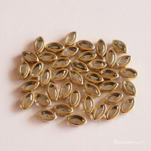 Kundan Stones-Eye Shape | Size: 8mm | Pack Of 10gms