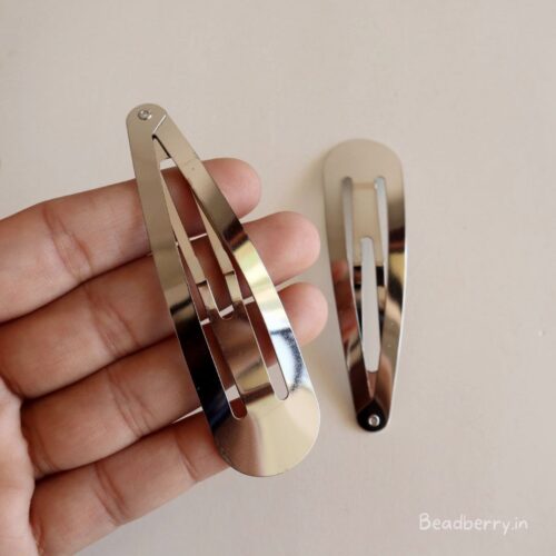 Big Silver Tic Tac Hair Pins/Clips | Size: 87mm | 4 Pcs