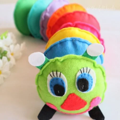 Handmade Felt Caterpillar Soft Toy